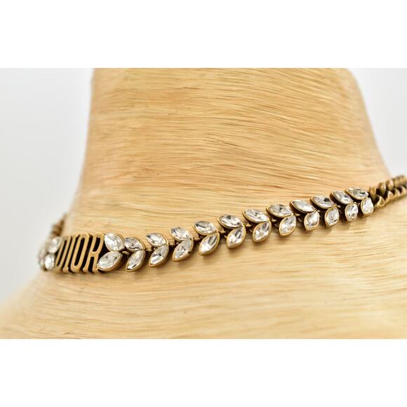 Christian Dior Vintage Logo Choker Necklace Revolution Crystal Authentic Y2K - Picture 10 of 12